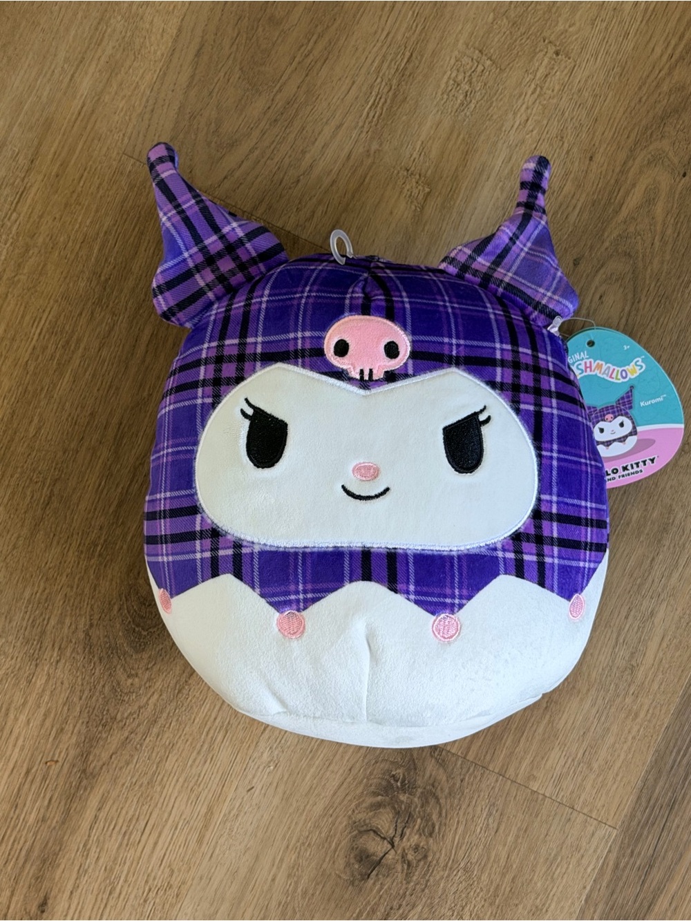 10” Squishmallow Kuromi Purple Plaid Plush